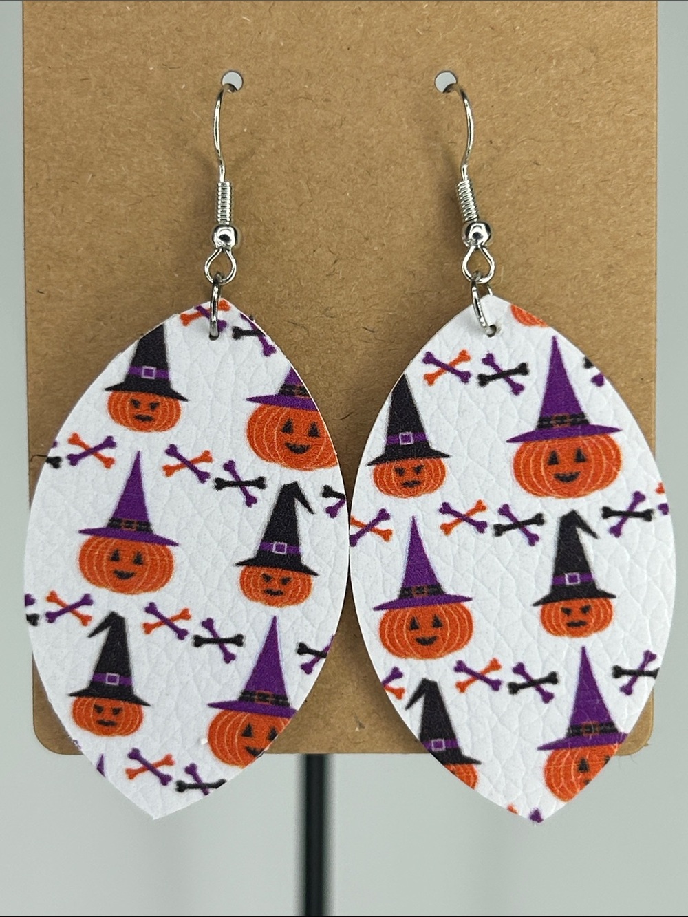 *LAST SET* Halloween Pumpkin Witch Hat Faux Leather Fashion Jewelry